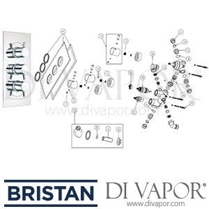 Bristan Prism 3 Control Thermostatic Shower with 2 Outlet Diverter & Stopcock Spare Parts - BR DV 228